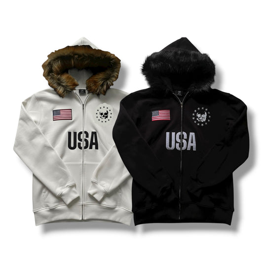 USA Fur Hoodie
